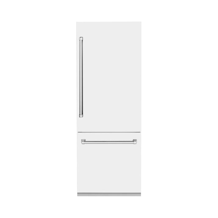 ZLINE Autograph Edition 30" 16.1 cu. ft. Built-In Bottom Freezer Refrigerator with Water Dispenser and Ice Maker - Stainless Steel, DuraSnow, Black, White and Accent Options