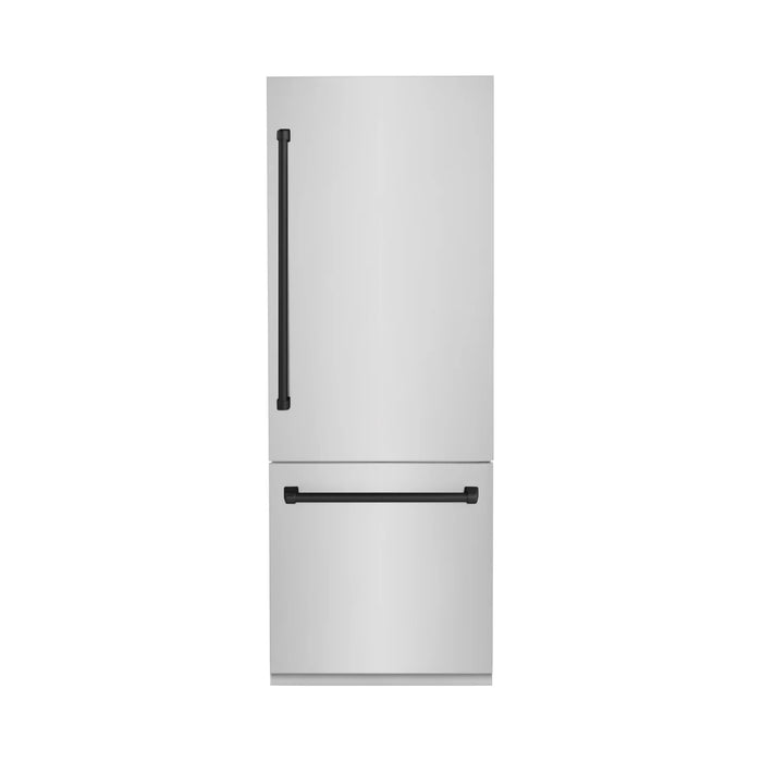 ZLINE Autograph Edition 30" 16.1 cu. ft. Built-In Bottom Freezer Refrigerator with Water Dispenser and Ice Maker - Stainless Steel, DuraSnow, Black, White and Accent Options