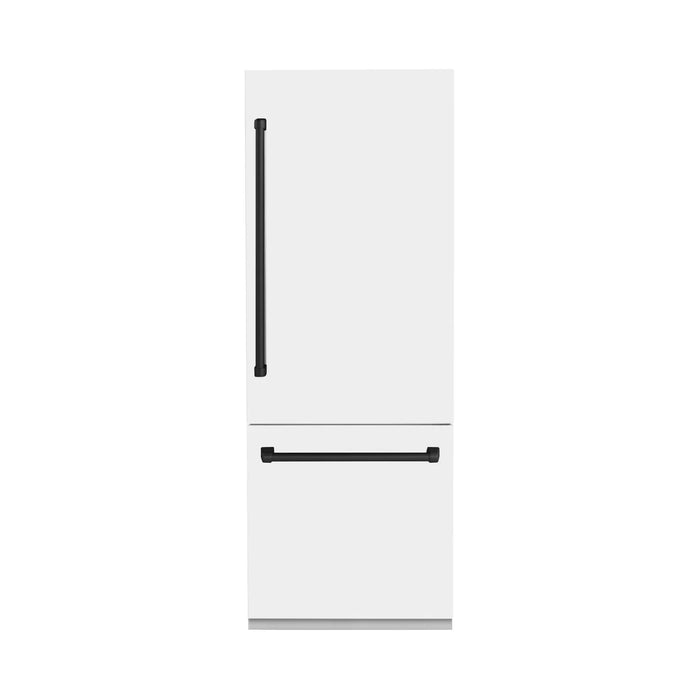 ZLINE Autograph Edition 30" 16.1 cu. ft. Built-In Bottom Freezer Refrigerator with Water Dispenser and Ice Maker - Stainless Steel, DuraSnow, Black, White and Accent Options