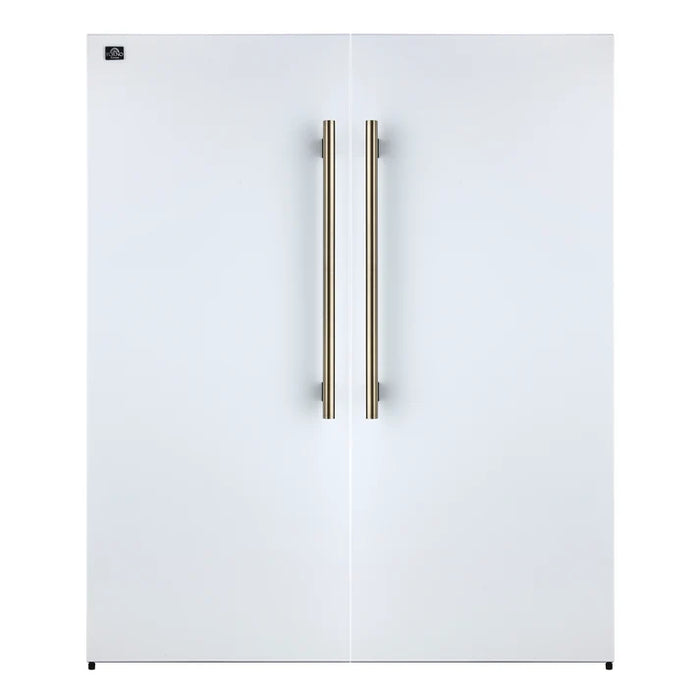 Forno Maderno 60" 27.2 cu. ft. Convertible Refrigerator and Freezer with Grill Trim Kit in Stainless Steel, Black or White with Antique Brass Handles (FFFFD1722-60SG)