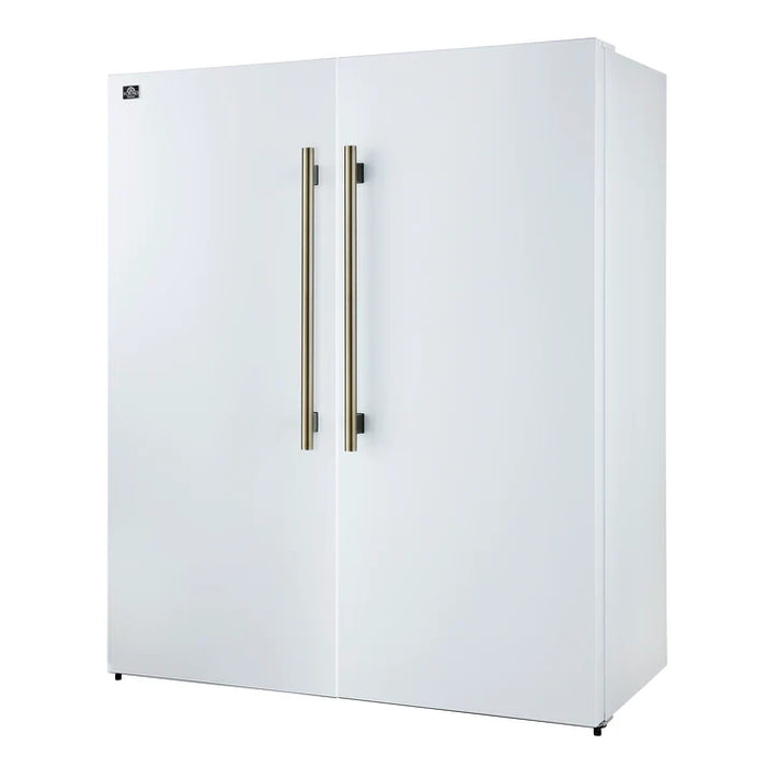 Forno Maderno 60" 27.2 cu. ft. Convertible Refrigerator and Freezer with Grill Trim Kit in Stainless Steel, Black or White with Antique Brass Handles (FFFFD1722-60SG)