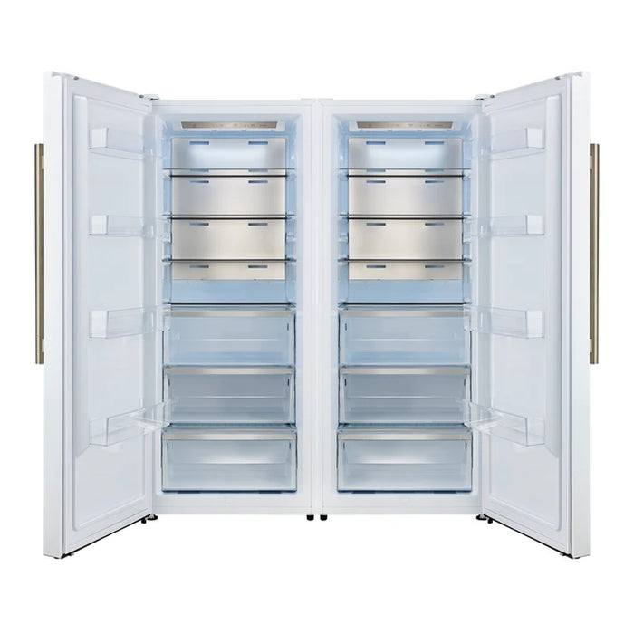 Forno Maderno 60" 27.2 cu. ft. Convertible Refrigerator and Freezer with Grill Trim Kit in Stainless Steel, Black or White with Antique Brass Handles (FFFFD1722-60SG)
