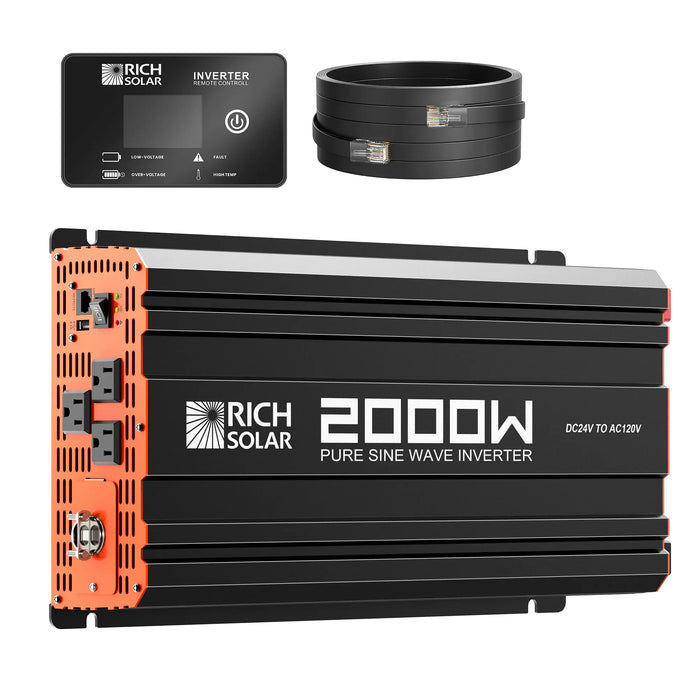 Rich Solar 2000 Watt 24 Volt Industrial Pure Sine Wave Inverter