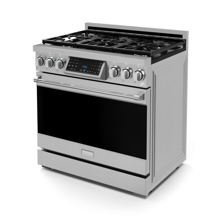 Thor Kitchen Gordon Ramsay Series 36" 6.0 cu. ft. Professional Propane Gas Range with Tilt Panel Touch Control, RSG36LP