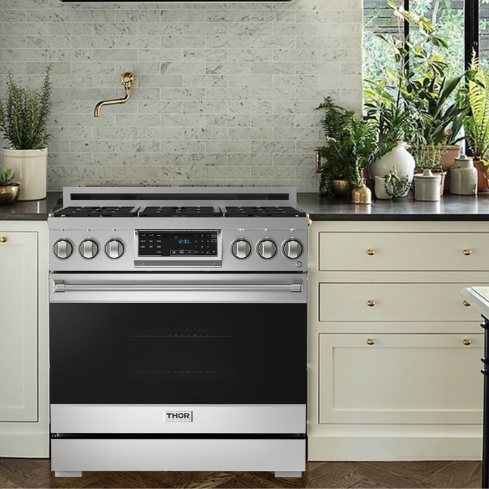 Thor Kitchen Gordon Ramsay Series 36" 6.0 cu. ft. Professional Natural Gas Range with Tilt Panel Touch Control, RSG36