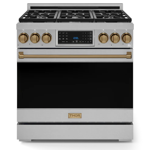 Thor Kitchen Gordon Ramsay Series 36" 6.0 cu. ft. Professional Propane Gas Range with Tilt Panel Touch Control, RSG36LP