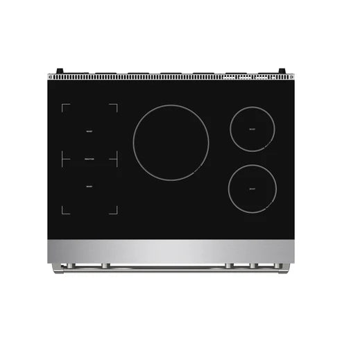 Gordon Ramsay by THOR Kitchen 36" 6 cu. ft. Professional Smooth Glass Top Induction Range with Tilt Panel Touch Control, Self-Clean and Air Fry in Stainless Steel (RSI36)