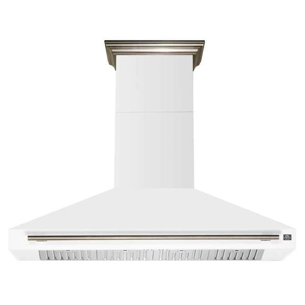 Forno Aria 60" 1200 CFM Convertible Wall Mount Range Hood with 4 Speeds, Ducted or Ductless Venting, Timer, Quiet Operation, and Charcoal Filters - Stainless Steel, Black, or White (FRHWM5095-60)