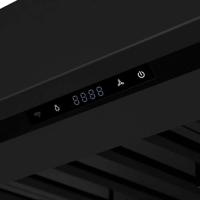 Forno Ambassador Valente 36" 427 CFM Wall Mount Range Hood with 3 Speeds, LED Light in Fingerprint Resistant Black, Antique Brass and Copper Rivet Trim (FRHWM5099-36CPBLK)