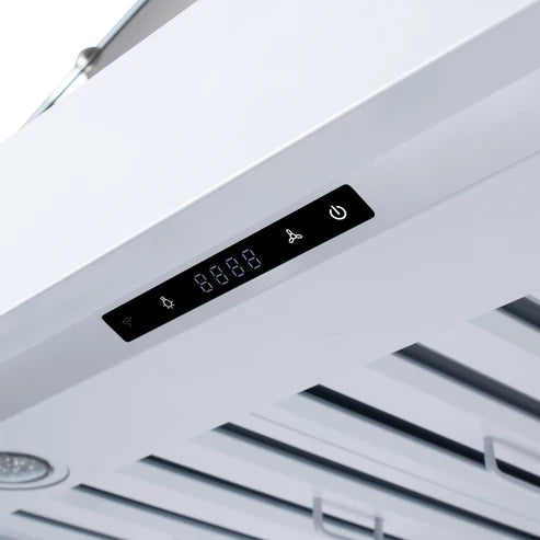 Forno Ambassador Valente 36" 427 CFM Wall Mount Range Hood with 3 Speeds, LED Light in Fingerprint Resistant-Black or White Antique Brass and Copper Rivet Trim (FRHWM5099-36CPBLK)