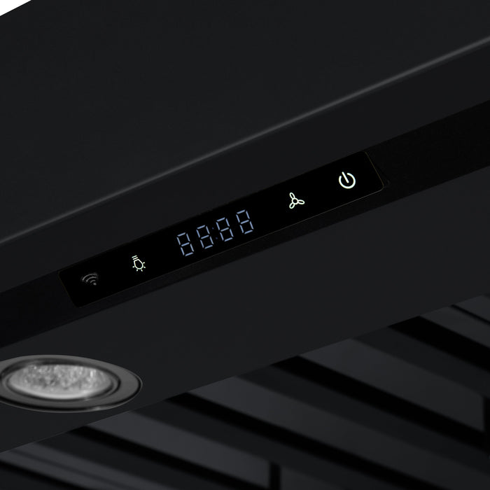 Forno Ambassador Valente 48" 304 CFM Wall Mount Range Hood with 3 Speeds, LED Light in Fingerprint Resistant Black, Antique Brass and Copper Rivet Trim (FRHWM5099-48CPBLK)