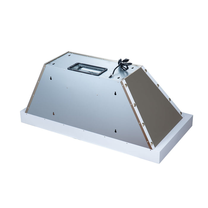 Forno Ambassador Valente 48" 304 CFM Wall Mount Range Hood with 3 Speeds, LED Light in Fingerprint Resistant White, Antique Brass and Copper Rivet Trim (FRHWM5099-48CPWHT)