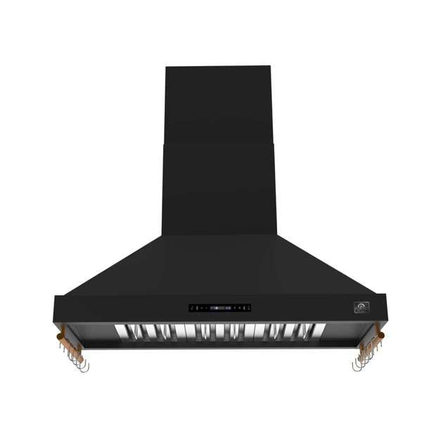 Forno Venezia 48" Wall-Mounted Ducted Range Hood with Adjustable Height, Baffle Filters, Touch Controls and LED Lights - Stainless Steel, Black, or White (FRHWM5503-48)