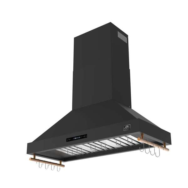 Forno Venezia 48" Wall-Mounted Ducted Range Hood with Adjustable Height, Baffle Filters, Touch Controls and LED Lights - Stainless Steel, Black, or White (FRHWM5503-48)