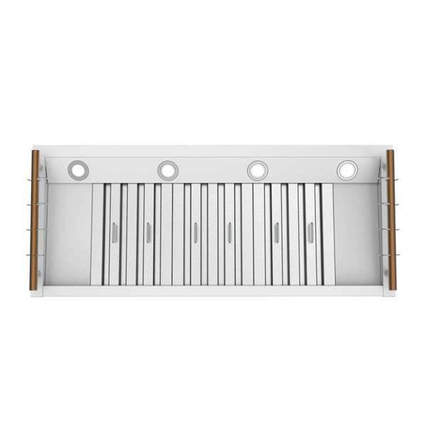 Forno Venezia 48" Wall-Mounted Ducted Range Hood with Adjustable Height, Baffle Filters, Touch Controls and LED Lights - Stainless Steel, Black, or White (FRHWM5503-48)
