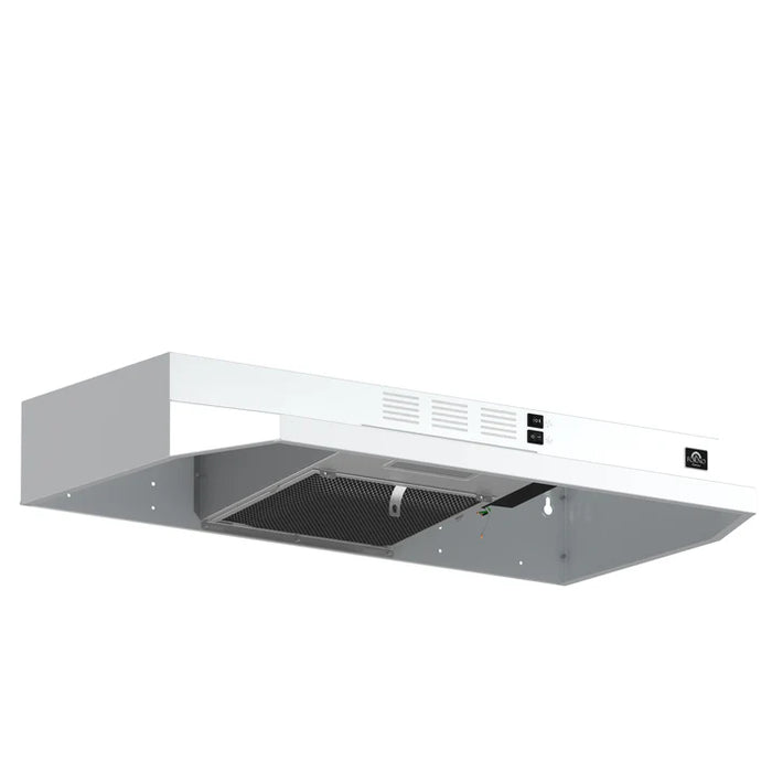 Forno Cappa 30" 200 CFM Compact Under Cabinet Convertible Range Hood - Stainless Steel, Black, or White (FRHUC5200-30)