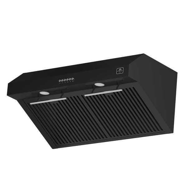 Forno Espresso Bari 30" 600 CFM Under Cabinet Range Hood with LED Lighting, Dishwasher-Safe Baffle Filters, 3-Speed Fan Control - Stainless Steel, Black, or White (FRHUC5255-30)