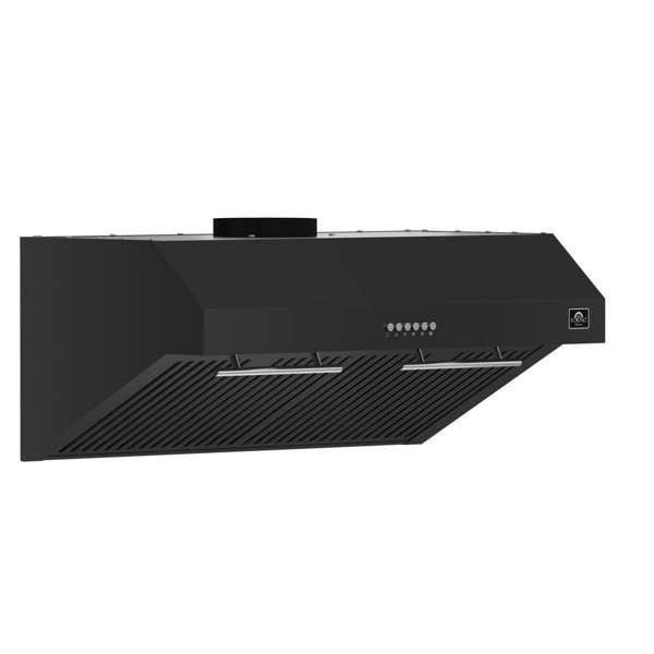 Forno Espresso Bari 30" 600 CFM Under Cabinet Range Hood with LED Lighting, Dishwasher-Safe Baffle Filters, 3-Speed Fan Control - Stainless Steel, Black, or White (FRHUC5255-30)