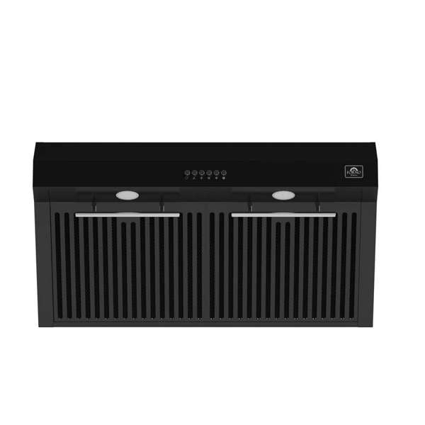Forno Espresso Bari 30" 600 CFM Under Cabinet Range Hood with LED Lighting, Dishwasher-Safe Baffle Filters, 3-Speed Fan Control - Stainless Steel, Black, or White (FRHUC5255-30)