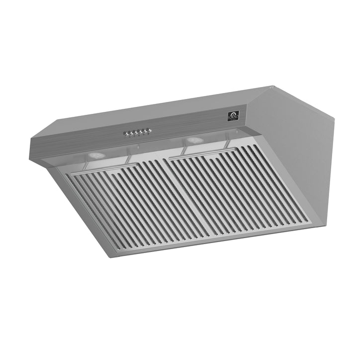 Forno Espresso Bari 30" 600 CFM Under Cabinet Range Hood with LED Lighting, Dishwasher-Safe Baffle Filters, 3-Speed Fan Control - Stainless Steel, Black, or White (FRHUC5255-30)