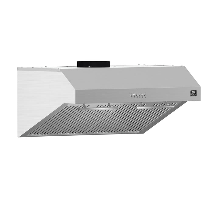 Forno Espresso Bari 30" 600 CFM Under Cabinet Range Hood with LED Lighting, Dishwasher-Safe Baffle Filters, 3-Speed Fan Control - Stainless Steel, Black, or White (FRHUC5255-30)
