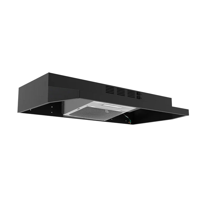 Forno Cappa 30" 200 CFM Compact Under Cabinet Convertible Range Hood - Stainless Steel, Black, or White (FRHUC5200-30)