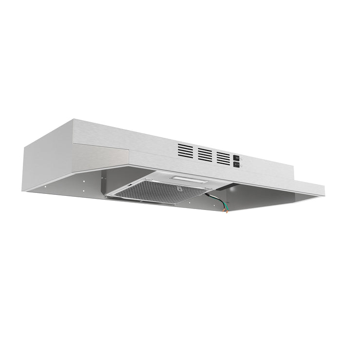 Forno Cappa 30" 200 CFM Compact Under Cabinet Convertible Range Hood - Stainless Steel, Black, or White (FRHUC5200-30)