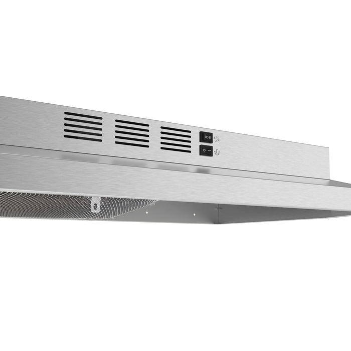 Forno Cappa 30" 200 CFM Compact Under Cabinet Convertible Range Hood - Stainless Steel, Black, or White (FRHUC5200-30)