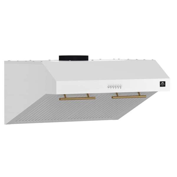 Forno Espresso Bari 30" 600 CFM Under Cabinet Range Hood with LED Lighting, Dishwasher-Safe Baffle Filters, 3-Speed Fan Control - Stainless Steel, Black, or White (FRHUC5255-30)