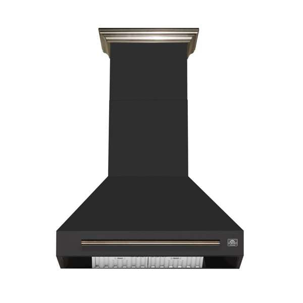Forno Aria 30" 600 CFM Convertible Wall Mount Range Hood with 4-Speeds, Ducted or Ductless Venting, Timer, Quiet Operation, and Charcoal Filters - Stainless Steel, Black, or White (FRHWM5095-30)