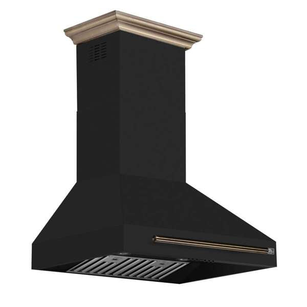 Forno Aria 30" 600 CFM Convertible Wall Mount Range Hood with 4-Speeds, Ducted or Ductless Venting, Timer, Quiet Operation, and Charcoal Filters - Stainless Steel, Black, or White (FRHWM5095-30)
