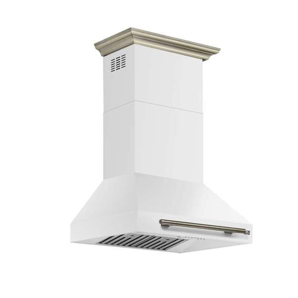 Forno Aria 30" 600 CFM Convertible Wall Mount Range Hood with 4-Speeds, Ducted or Ductless Venting, Timer, Quiet Operation, and Charcoal Filters - Stainless Steel, Black, or White (FRHWM5095-30)