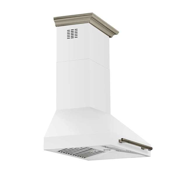 Forno Aria 30" 600 CFM Convertible Wall Mount Range Hood with 4-Speeds, Ducted or Ductless Venting, Timer, Quiet Operation, and Charcoal Filters - Stainless Steel, Black, or White (FRHWM5095-30)