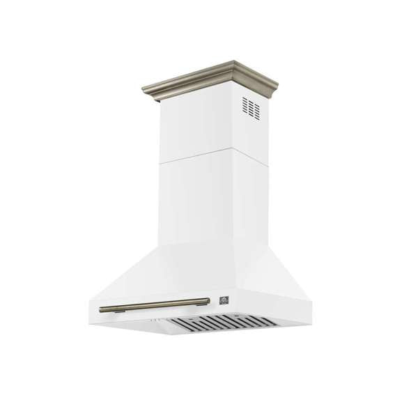 Forno Aria 30" 600 CFM Convertible Wall Mount Range Hood with 4-Speeds, Ducted or Ductless Venting, Timer, Quiet Operation, and Charcoal Filters - Stainless Steel, Black, or White (FRHWM5095-30)