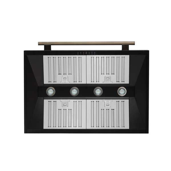 Forno Aria 36" 1200 CFM Convertible Wall Mount Range Hood with 4 Speeds, Ducted or Ductless Venting, Timer, Quiet Operation, and Charcoal Filters - Stainless Steel, Black, or White (FRHWM5095-36)