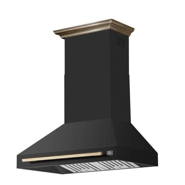 Forno Aria 36" 1200 CFM Convertible Wall Mount Range Hood with 4 Speeds, Ducted or Ductless Venting, Timer, Quiet Operation, and Charcoal Filters - Stainless Steel, Black, or White (FRHWM5095-36)