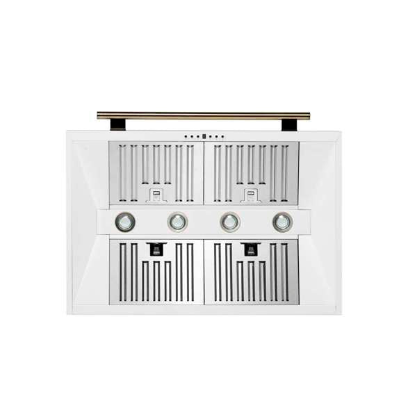 Forno Aria 36" 1200 CFM Convertible Wall Mount Range Hood with 4 Speeds, Ducted or Ductless Venting, Timer, Quiet Operation, and Charcoal Filters - Stainless Steel, Black, or White (FRHWM5095-36)