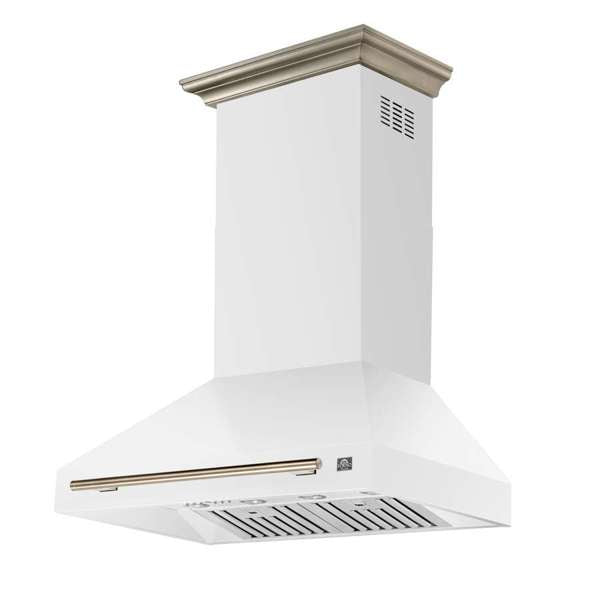 Forno Aria 36" 1200 CFM Convertible Wall Mount Range Hood with 4 Speeds, Ducted or Ductless Venting, Timer, Quiet Operation, and Charcoal Filters - Stainless Steel, Black, or White (FRHWM5095-36)