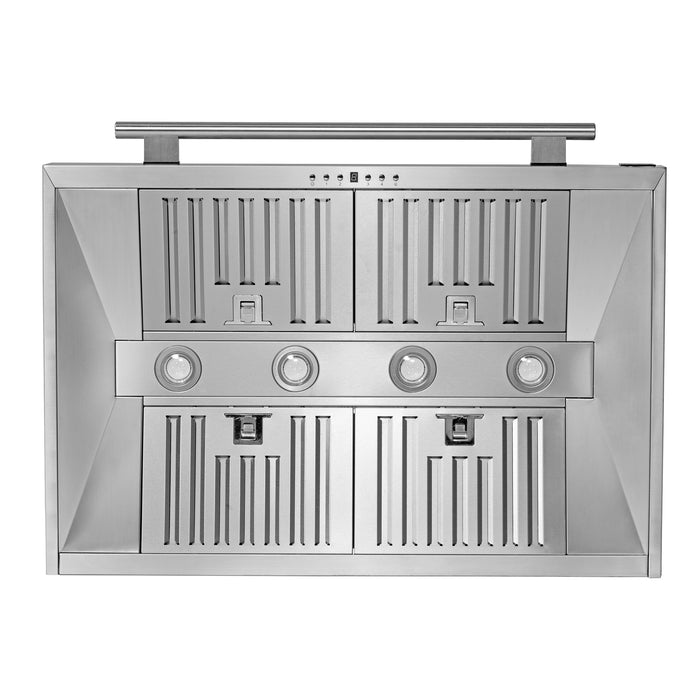 Forno Aria 36" 1200 CFM Convertible Wall Mount Range Hood with 4 Speeds, Ducted or Ductless Venting, Timer, Quiet Operation, and Charcoal Filters - Stainless Steel, Black, or White (FRHWM5095-36)