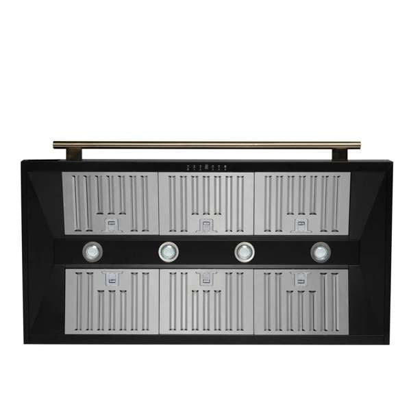 Forno Aria 48" 1200 CFM Convertible Wall Mount Range Hood with 4 Speeds, Ducted or Ductless Venting, Timer, Quiet Operation, and Charcoal Filters - Stainless Steel, Black, or White (FRHWM5095-48)