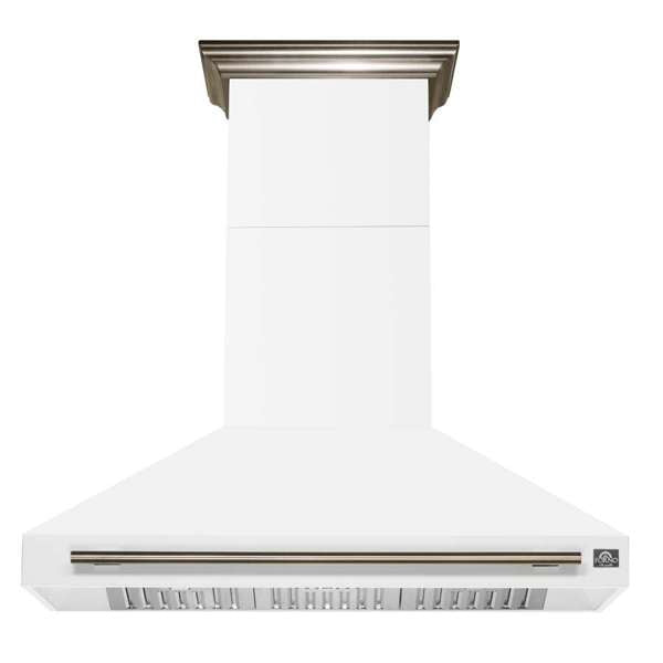Forno Aria 48" 1200 CFM Convertible Wall Mount Range Hood with 4 Speeds, Ducted or Ductless Venting, Timer, Quiet Operation, and Charcoal Filters - Stainless Steel, Black, or White (FRHWM5095-48)