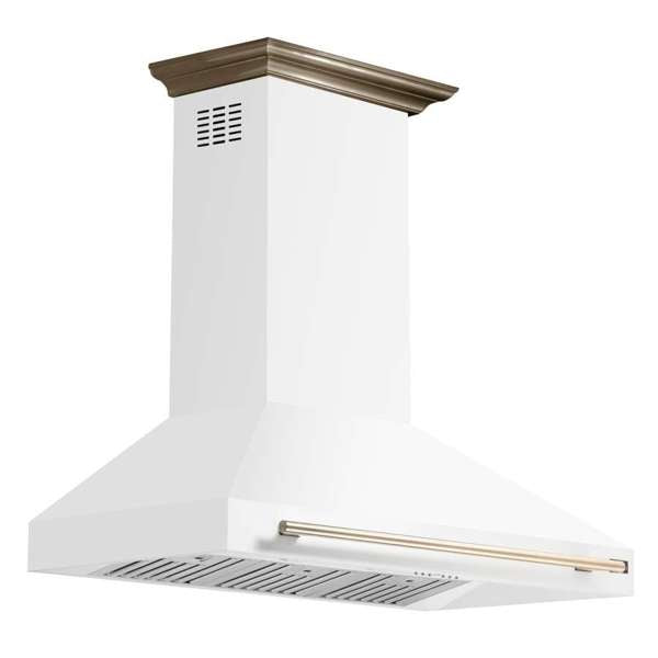 Forno Aria 48" 1200 CFM Convertible Wall Mount Range Hood with 4 Speeds, Ducted or Ductless Venting, Timer, Quiet Operation, and Charcoal Filters - Stainless Steel, Black, or White (FRHWM5095-48)