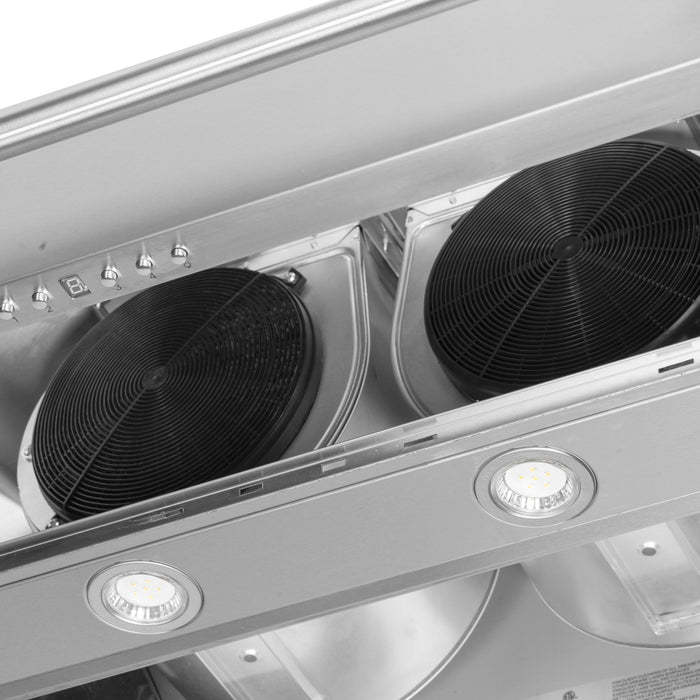 Forno Aria 48" 1200 CFM Convertible Wall Mount Range Hood with 4 Speeds, Ducted or Ductless Venting, Timer, Quiet Operation, and Charcoal Filters - Stainless Steel, Black, or White (FRHWM5095-48)