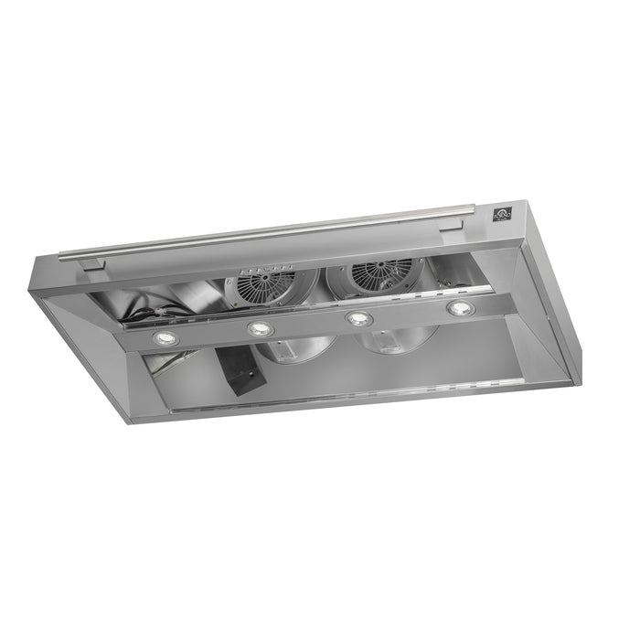 Forno Aria 48" 1200 CFM Convertible Wall Mount Range Hood with 4 Speeds, Ducted or Ductless Venting, Timer, Quiet Operation, and Charcoal Filters - Stainless Steel, Black, or White (FRHWM5095-48)
