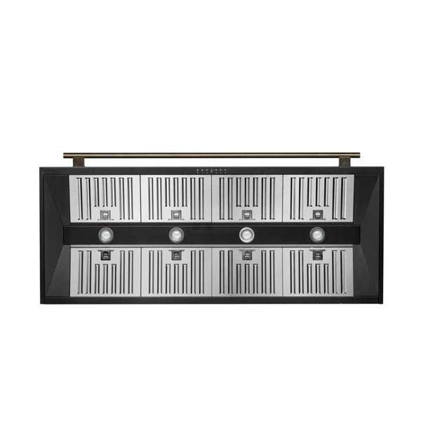 Forno Aria 60" 1200 CFM Convertible Wall Mount Range Hood with 4 Speeds, Ducted or Ductless Venting, Timer, Quiet Operation, and Charcoal Filters - Stainless Steel, Black, or White (FRHWM5095-60)