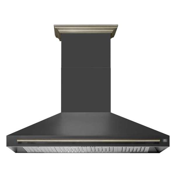 Forno Aria 60" 1200 CFM Convertible Wall Mount Range Hood with 4 Speeds, Ducted or Ductless Venting, Timer, Quiet Operation, and Charcoal Filters - Stainless Steel, Black, or White (FRHWM5095-60)