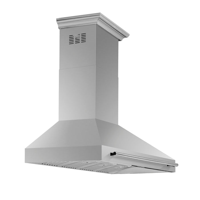 Forno Aria 60" 1200 CFM Convertible Wall Mount Range Hood with 4 Speeds, Ducted or Ductless Venting, Timer, Quiet Operation, and Charcoal Filters - Stainless Steel, Black, or White (FRHWM5095-60)