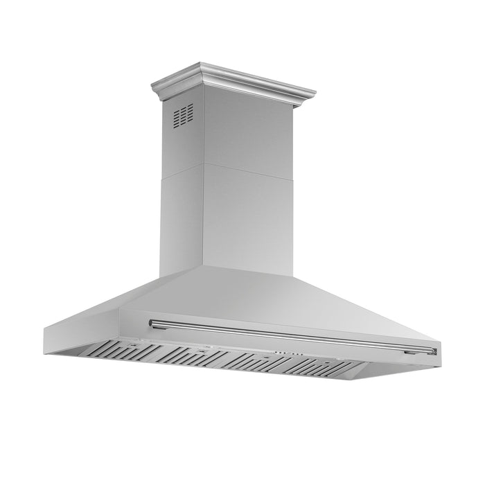 Forno Aria 60" 1200 CFM Convertible Wall Mount Range Hood with 4 Speeds, Ducted or Ductless Venting, Timer, Quiet Operation, and Charcoal Filters - Stainless Steel, Black, or White (FRHWM5095-60)