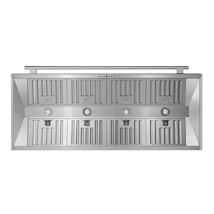Forno Aria 60" 1200 CFM Convertible Wall Mount Range Hood with 4 Speeds, Ducted or Ductless Venting, Timer, Quiet Operation, and Charcoal Filters - Stainless Steel, Black, or White (FRHWM5095-60)