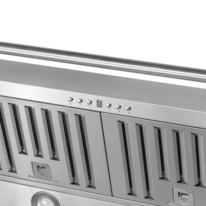 Forno Aria 60" 1200 CFM Convertible Wall Mount Range Hood with 4 Speeds, Ducted or Ductless Venting, Timer, Quiet Operation, and Charcoal Filters - Stainless Steel, Black, or White (FRHWM5095-60)